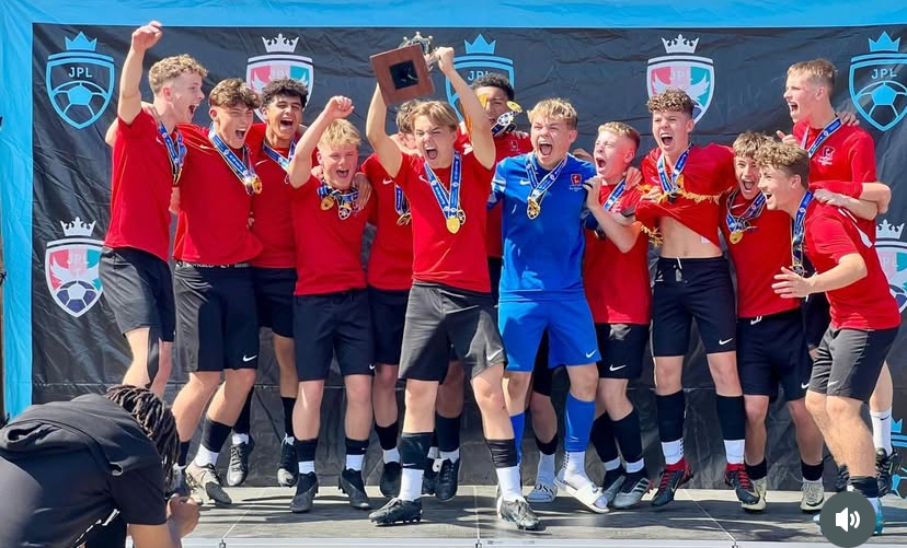 BRS players celebrating a Junior Premier League trophy win